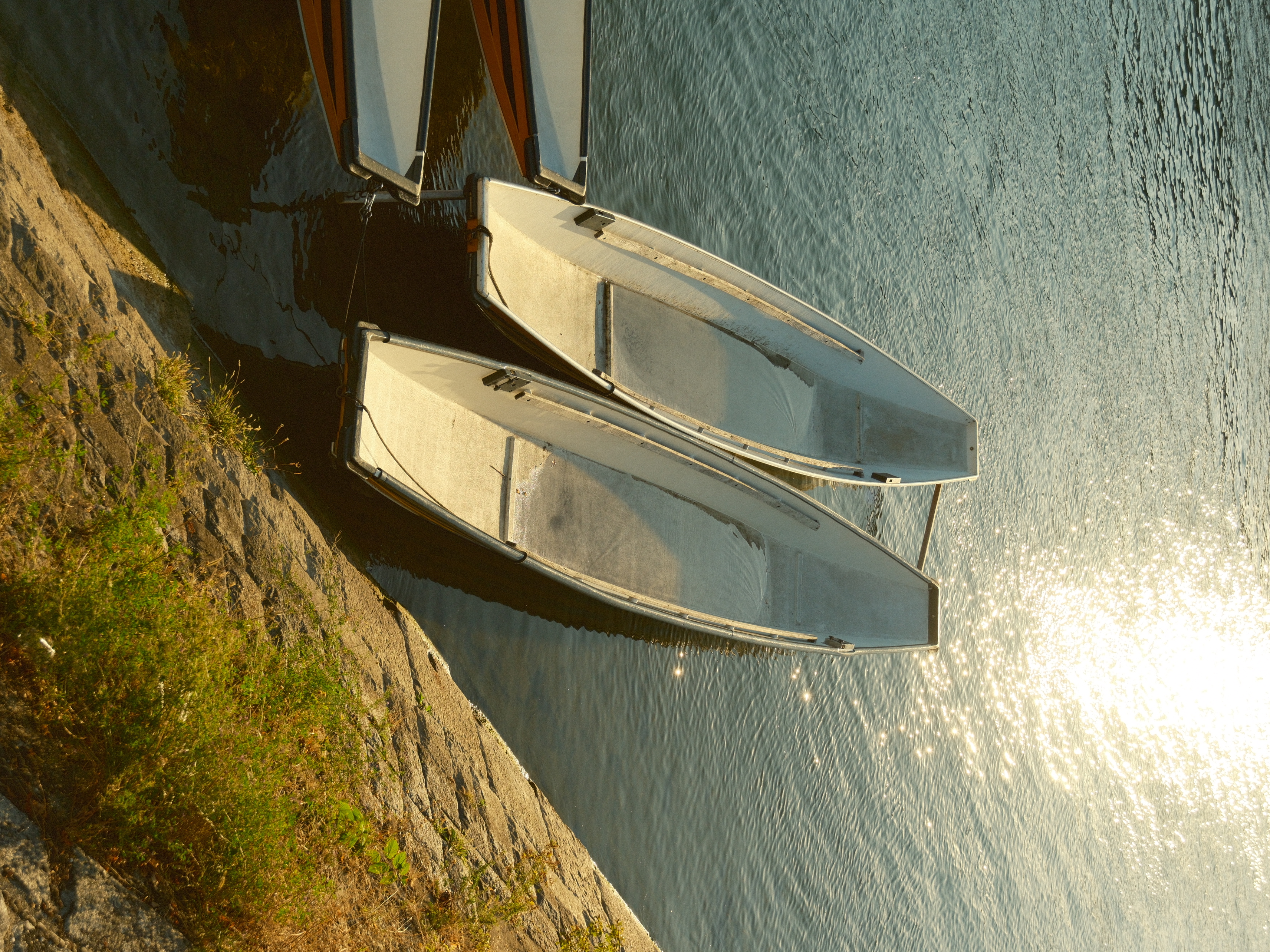 Sunset picture of fishers boats